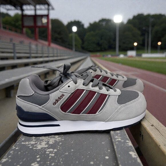 Adidas Gray and Maroon Athletic Shoes - Picture 2 of 8